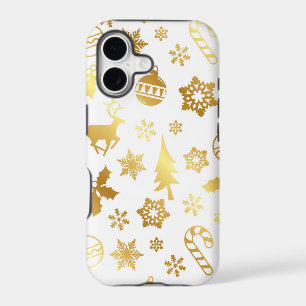 Elegant Gold Christmas Print iPhone Case