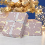 Elegant Gold Christmas Reindeer Snowflake Pattern Wrapping Paper<br><div class="desc">Modern faux gold Christmas pattern.</div>