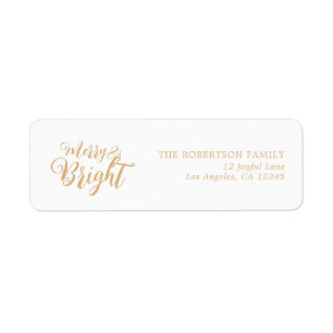 Elegant Gold Christmas Return Address Label