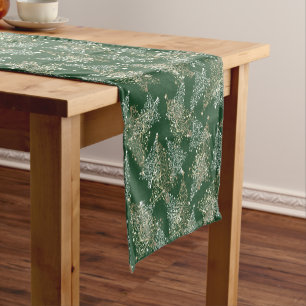 Elegant Gold Christmas Three Pattern Short Table Runner
