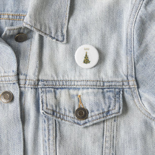 Elegant Gold Christmas tree button