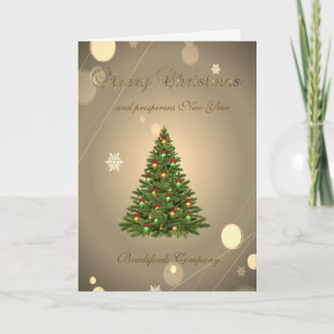 Elegant  Gold Christmas Tree,Company Holiday Card