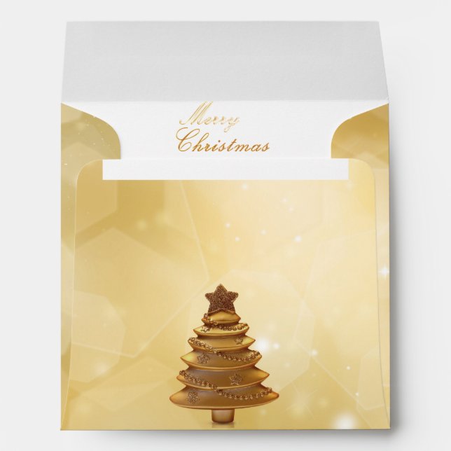 Elegant Gold Christmas Tree Envelopes (Back (Bottom))