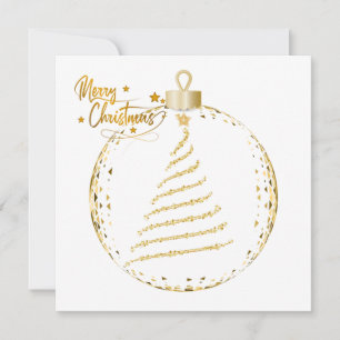 Elegant Gold Christmas Tree Greeting Card