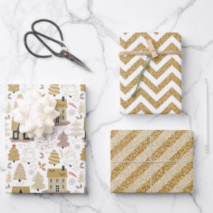 Elegant Gold Christmas Wrapping Paper Sheet