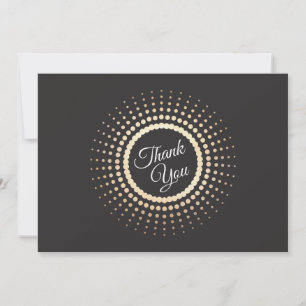 Elegant Gold Circles Black Thank You Card