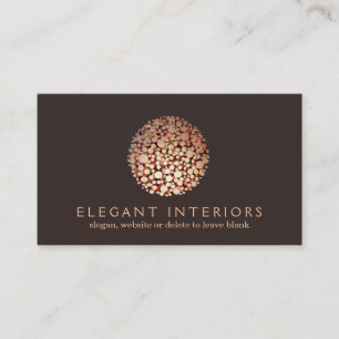 Elegant Gold Circles Sphere Interior Designer 3 Business Card