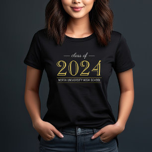 Elegant Gold Class of 2021 Custom Graduation Tri-Blend Shirt