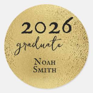 Elegant Gold Class of 2023 Graduation Classic Round Sticker