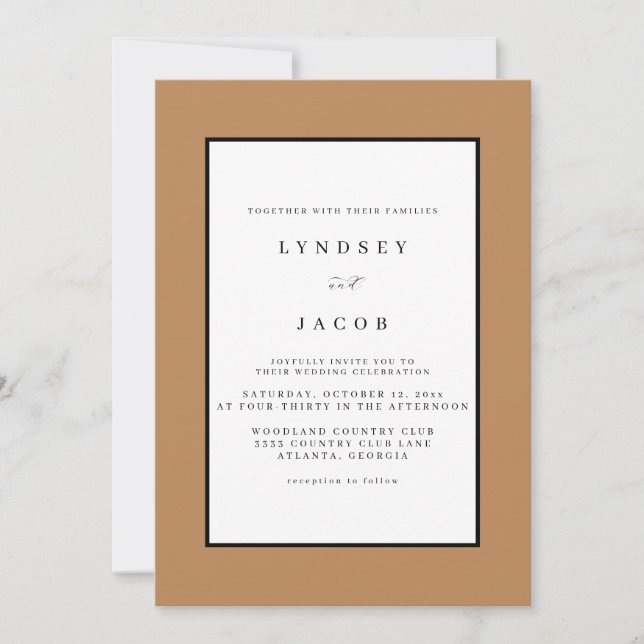 Elegant Gold Classic Wedding Invitation (Front)