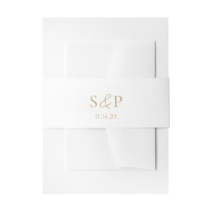 Elegant Gold Classic Wedding Invitation Belly Band