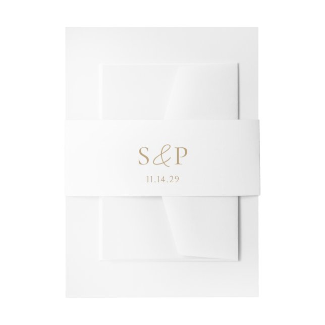 Elegant Gold Classic Wedding Invitation Belly Band (Front Example)
