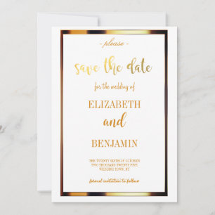 Elegant gold classy minimalist save the date