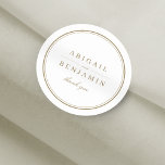 Elegant gold classy minimalist wedding favour classic round sticker<br><div class="desc">Elegant classic gold colour minimalist design,  simple and stylish. Great wedding favour stickers for modern classic wedding,  vintage wedding and formal wedding.
See all the matching pieces in the collection.</div>