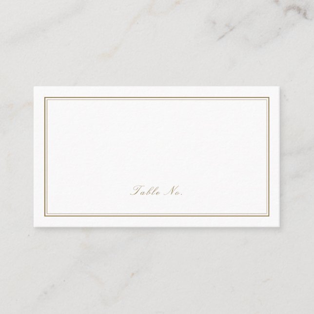 Elegant gold classy monogram minimalist wedding  place card (Front)