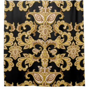 Elegant Gold Colored Bathroom Shower Curtains