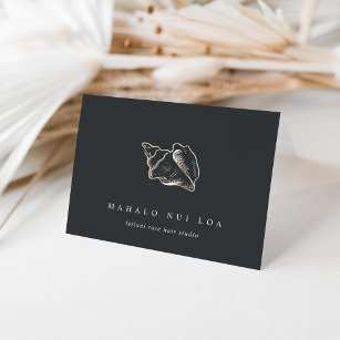 Elegant Gold Conch Shell Business Client Thank You Card