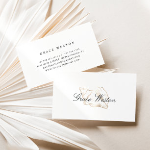 Elegant Gold Conch Shell Script Business Card