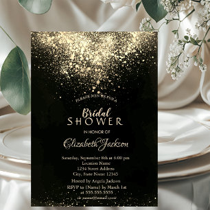 Elegant Gold Confetti Bridal Shower Invitation