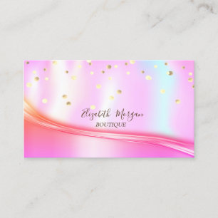 Elegant Gold Confetti,Holographic Cool Business Card