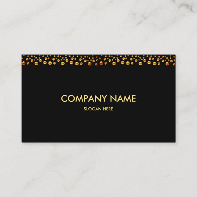 Elegant Gold Confetti Look Business Card (Front)