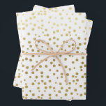 Elegant Gold Confetti Pattern Wedding Wrapping Paper Sheet<br><div class="desc">Wedding gift-giving in a faux gold confetti pattern makes an awesome presentation.  Ideal for newlyweds,  bridal showers,  wedding showers,  new homes,  engagement showers,  and more.</div>