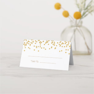 Elegant Gold Confetti Place Card