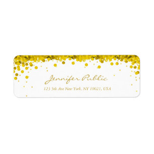 Elegant Gold Confetti Script Luxe Modern Plain