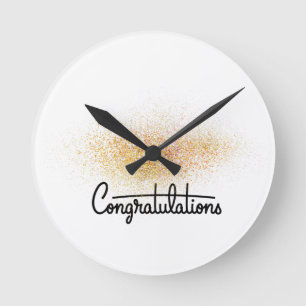 Elegant Gold Congratulations Wall Clock for Gradua