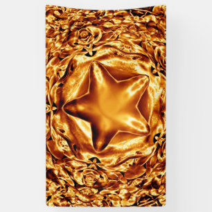 Elegant Gold Copper Christmas Star Chic Banner