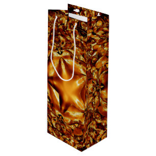 Elegant Gold Copper Christmas Star Chic Gift Bag