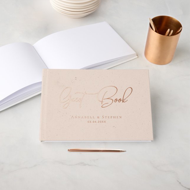 Elegant, Gold-Copper-Silver-Foil-Wedding Guest Book (Creator Uploaded)