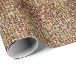 Elegant Gold copper sparkling sequin pattern   Wrapping Paper