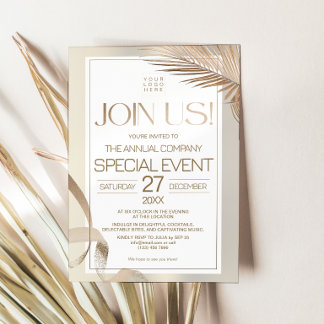 Elegant Gold Corporate Annual Special Event Invitation