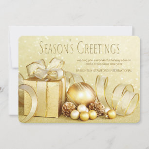 Elegant Gold Corporate Christmas Card