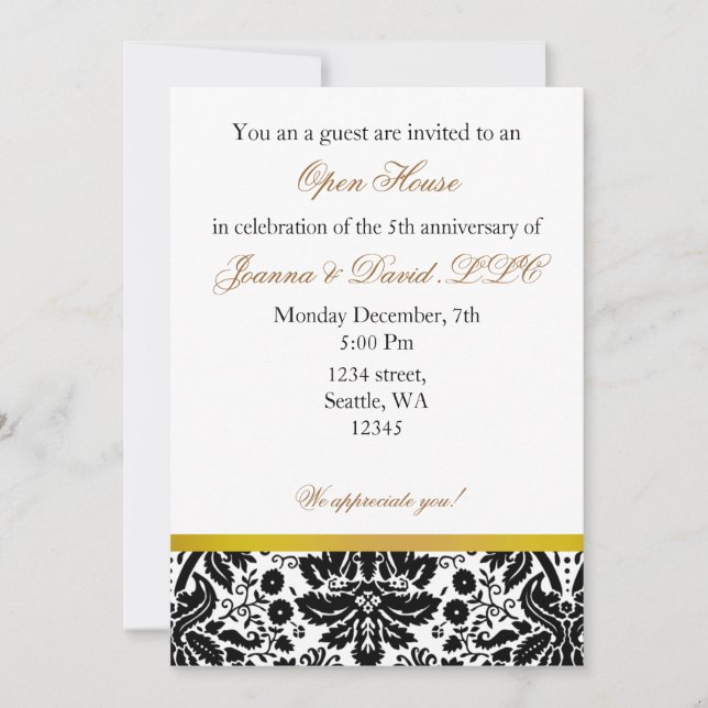Elegant gold Corporate party Invitation (Front)