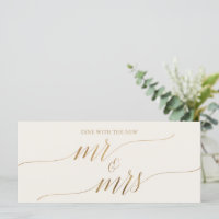Elegant Gold Cream Hanging Seating Chart Header