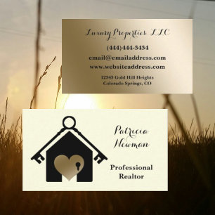 Elegant Gold Cream Realtor Business Card