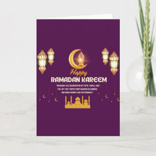 Elegant Gold Crescent Ramadan Mubarak Greeting Card