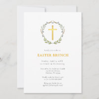 Elegant Gold Cross & wreath Easter brunch 