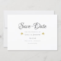 Elegant Gold Cupids Elegant Script Save the Date