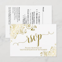 Elegant Gold Curls & Calligraphy Wedding QR Code