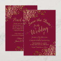 Elegant Gold Curls on Burgundy Maroon Wedding