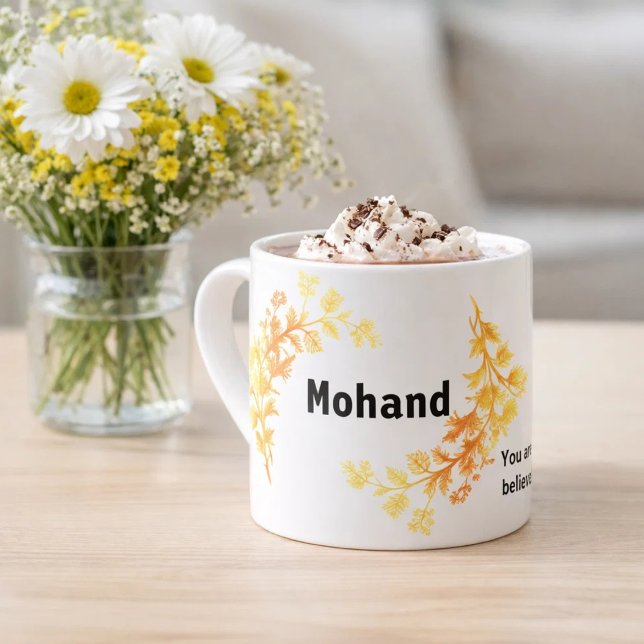 Elegant Gold Custom Name Personalised Espresso Cup (Creator Uploaded)