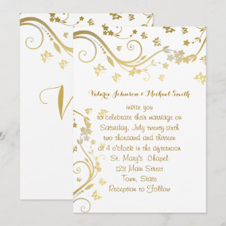 Elegant Gold, Custom Wedding Invitation