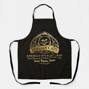 Elegant Gold Customisable Persian Cattery Owner Apron