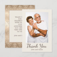 Elegant Gold Damask Cream Wedding Anniversary  
