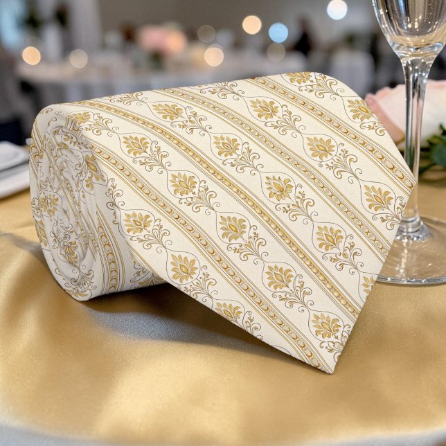 Elegant Gold Damask Custom Necktie (Creator Uploaded)