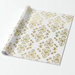 Elegant Gold Damask Floral Pattern Wedding Wrappin Wrapping Paper<br><div class="desc">Wedding gift-giving in a faux gold damask floral pattern makes an awesome presentation.  Ideal for newlyweds,  bridal showers,  wedding showers,  new homes,  engagement showers,  and more.</div>