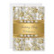 Elegant Gold Damask White Silver Diamond Birthday